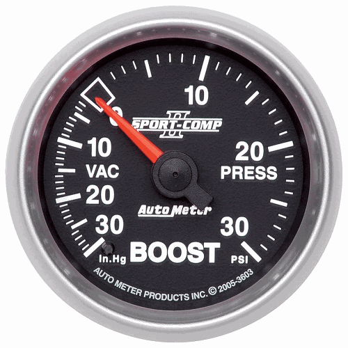 AutoMeter Sport-Comp II -30 - +30 PSI Mechanical Boost Gauge