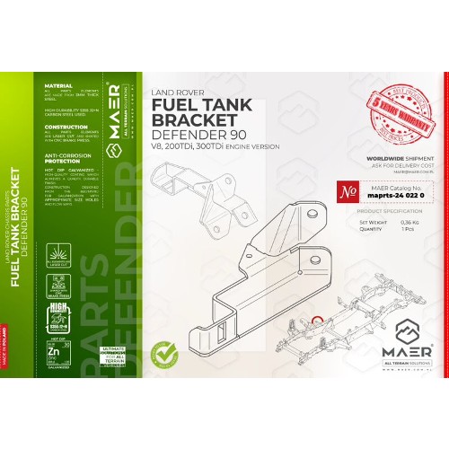 maprts-240220 MAER 2/300 Tdi V8 Fuel Tank Bracket for Defender 90