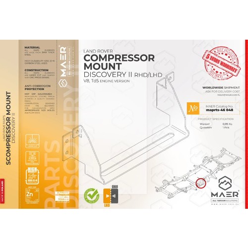 maprts-46048 MAER Discovery 2 RHD/LHD Td5 / V8 Compressor Mount