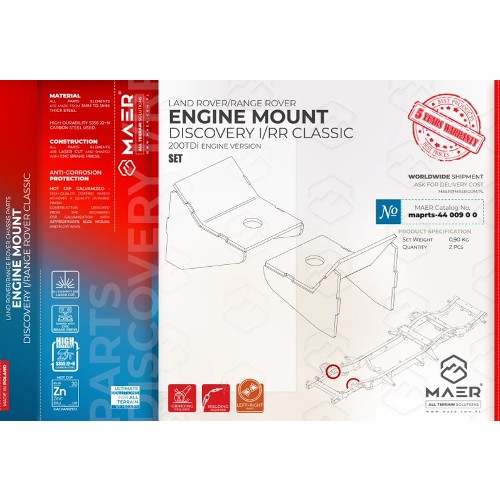 maprts-44 00900 MAER 200 Tdi Engine Mount Set for Discovery I / Range Rover Classic